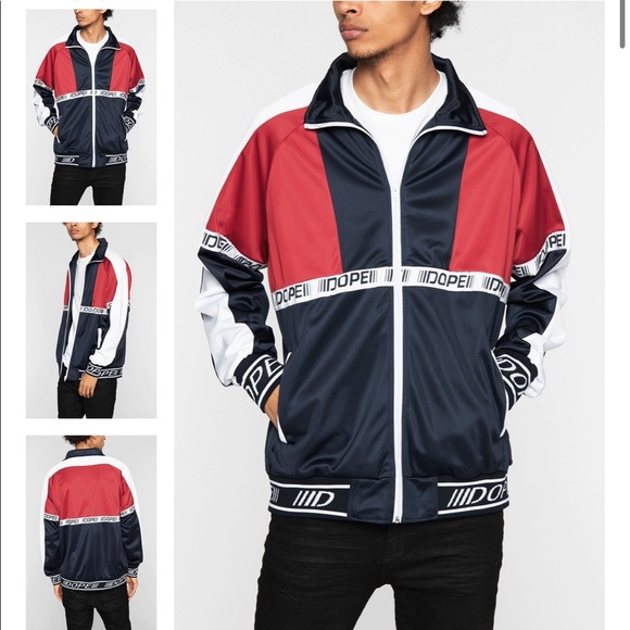 DOPE Red White Blue 2 Piece Track Suit Set